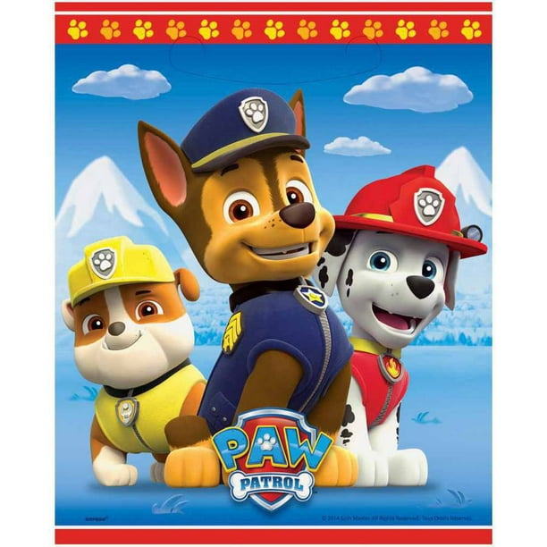 6 X PERSONALISED PAW PATROL  PARTY GIFT BAGS BIRTHDAYS